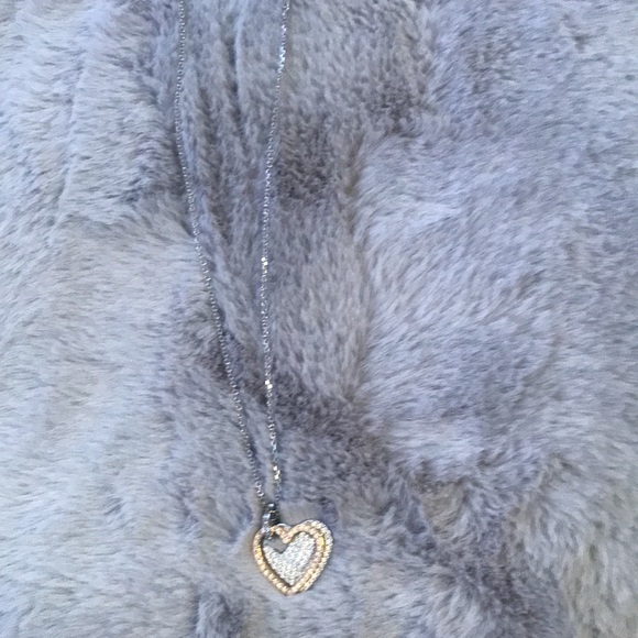 Authentic Swarovski crystal rose gold and silver heart necklace - Picture 3 of 5